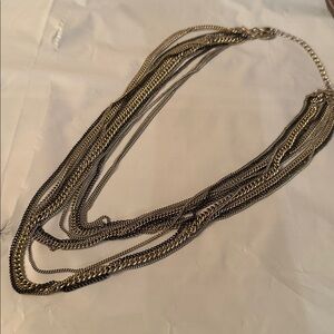 Nicole Chic Silver and Gold Multi-Strand Necklace